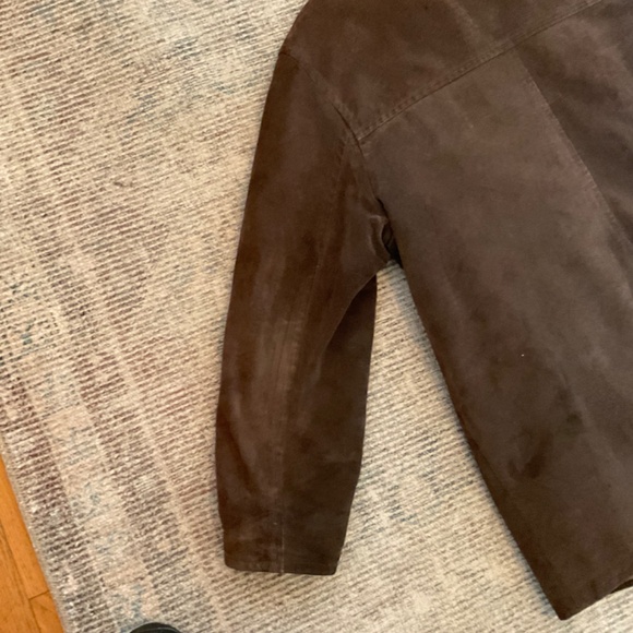 J.Crew Suede Brown Leather with Wool Lining Jacket Size Large - Picture 4 of 11